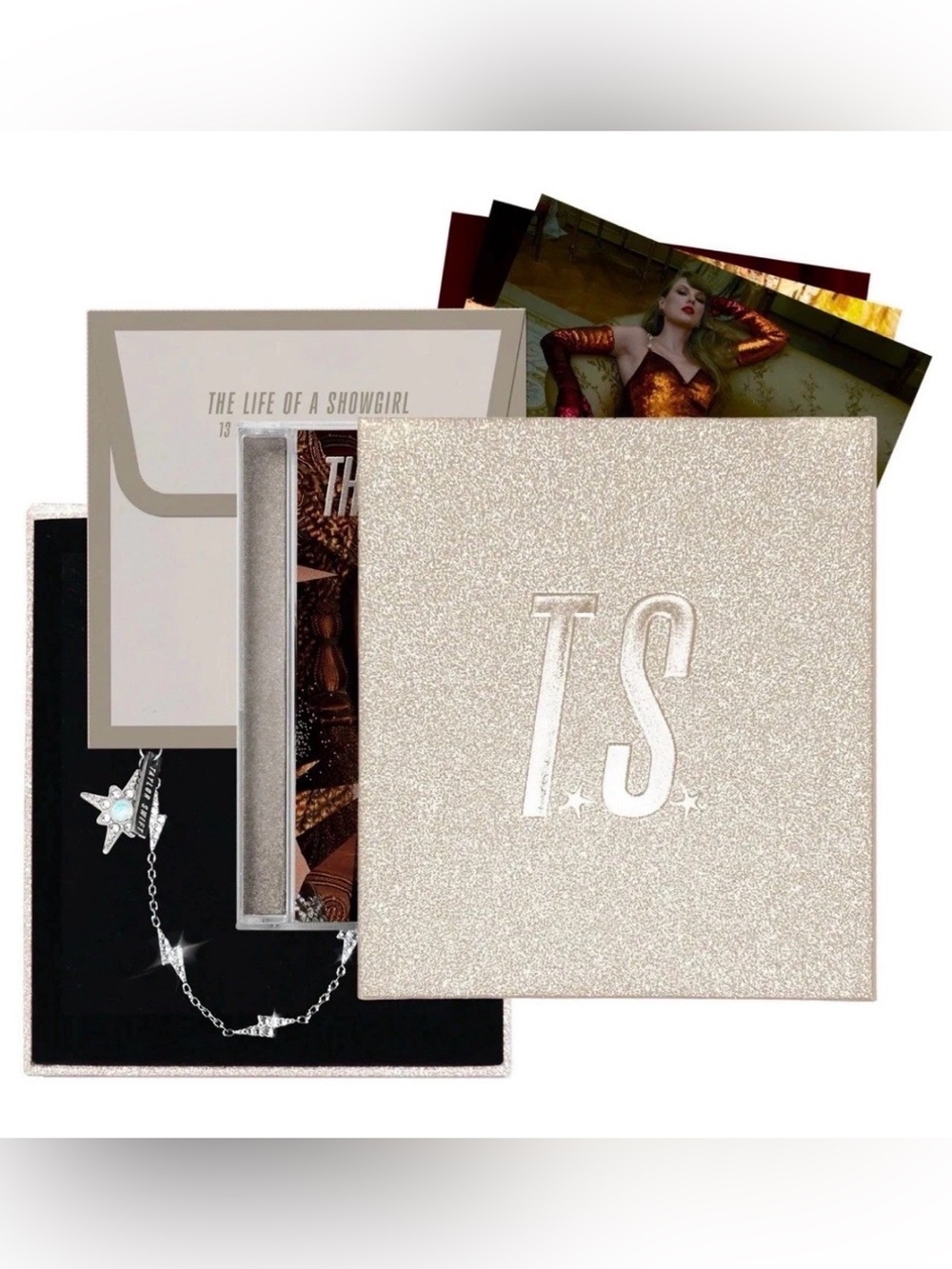 Taylor Swift The Life of a Showgirl: It's Beautiful Edition CD Box Set bracelet